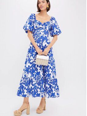 blue leafy floral maeve midi dress loverlygrey on LTK